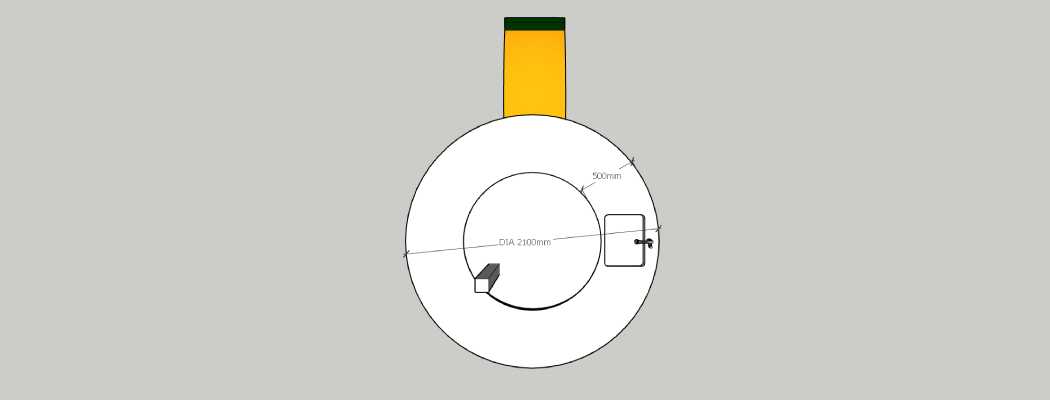 floor plan of the juice kiosk